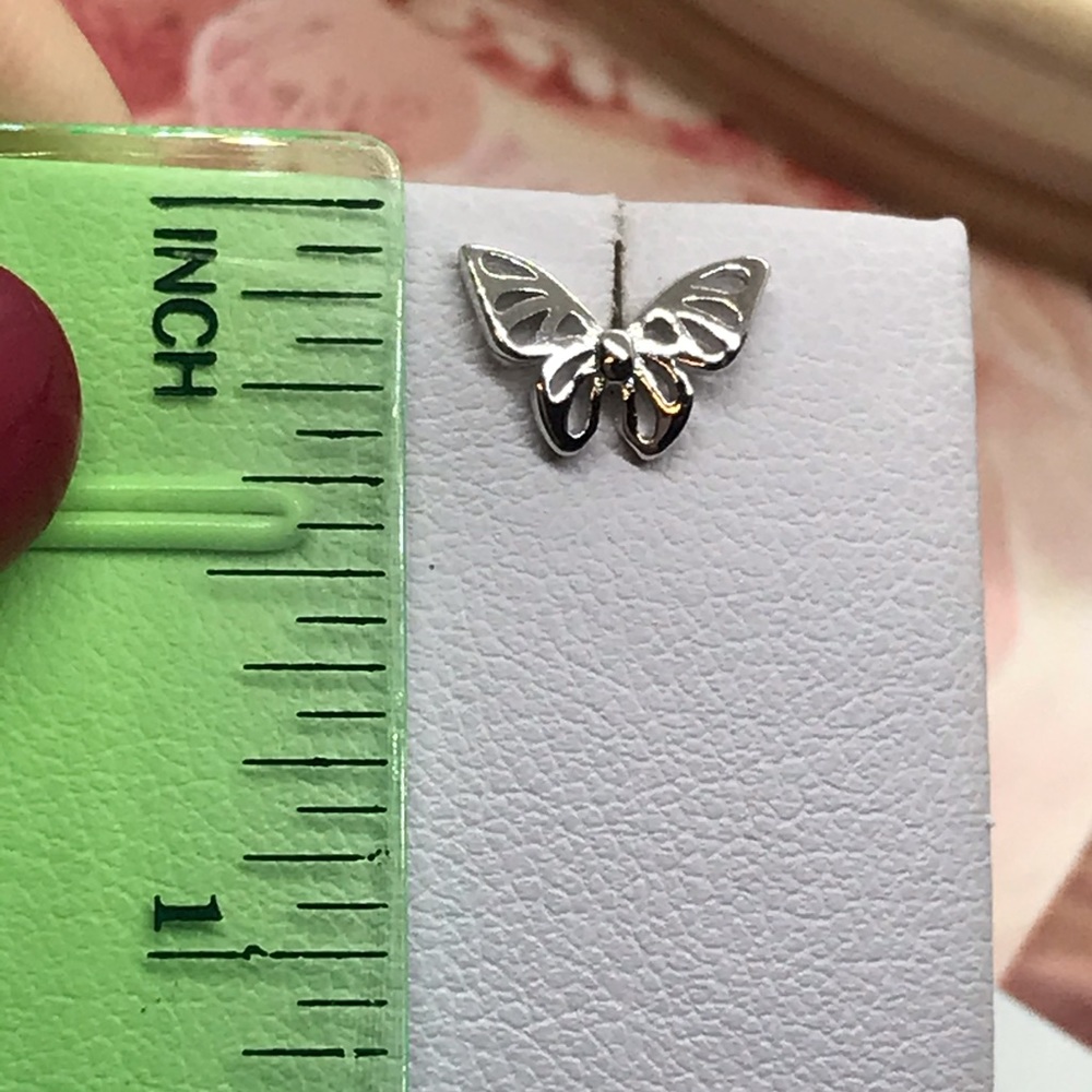 Sterling Silver 925 Butterfly 🦋 Stud Earrings - Picture 4 of 4